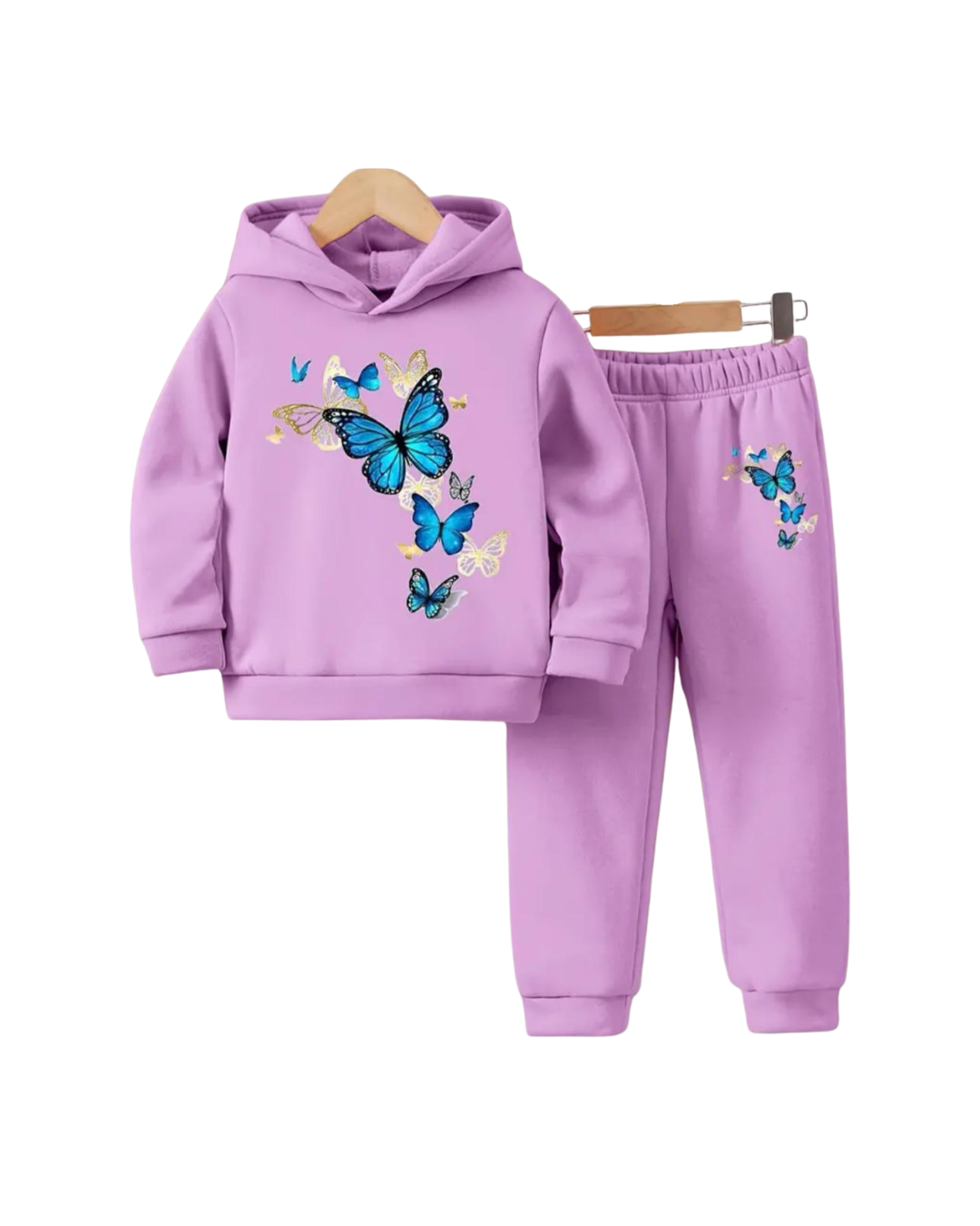 Image of COLORFUL BUTTERFLY FLEECE HOODIE PAIR